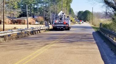 Crews work on Forrest Street